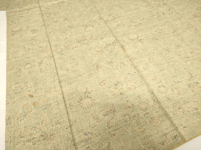 平和屋着物●上質な紬　花唐草文　正絹　逸品　AABF2913ck_3