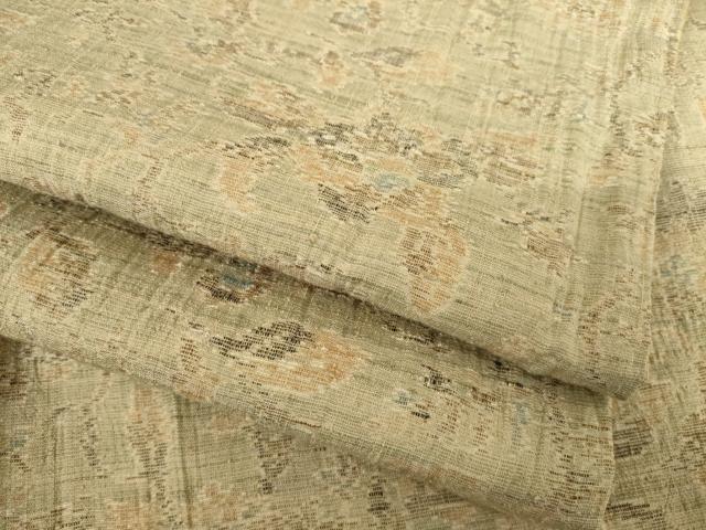 平和屋着物●上質な紬　花唐草文　正絹　逸品　AABF2913ck