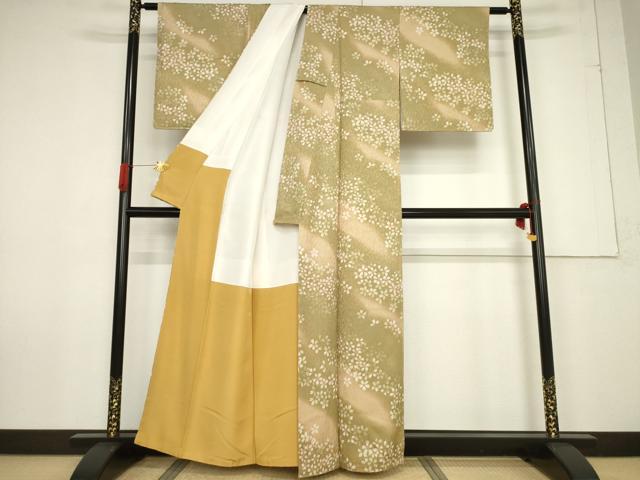 平和屋着物●上質な小紋　舞桜文　暈し染め　正絹　逸品　AABF2914ck_2