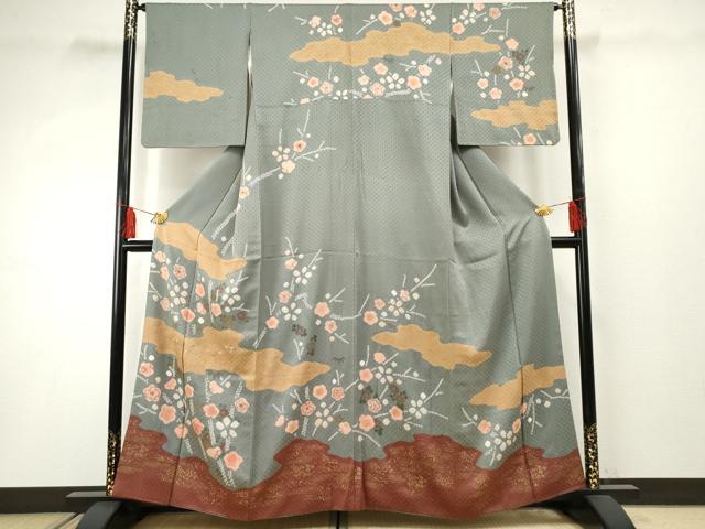 平和屋着物●訪問着　辻が花　絞り　金彩　正絹　逸品　AABF3039cs