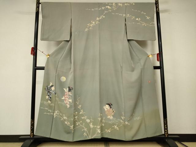 平和屋着物●十日町友禅作家　関口遼一　訪問着　童子遊び　暈し染め　正絹　逸品　AABF3334nf