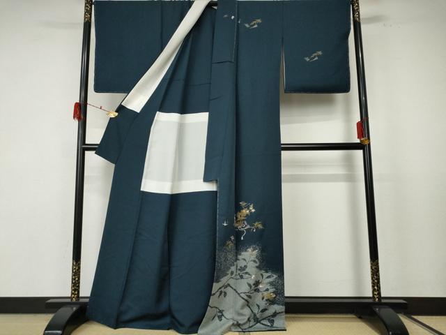 平和屋着物●訪問着　竹屋町刺繍　雪輪吉祥文　金彩　背抜き仕立て　正絹　逸品　未使用　AABF3340nf_1