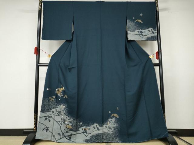 平和屋着物●訪問着　竹屋町刺繍　雪輪吉祥文　金彩　背抜き仕立て　正絹　逸品　未使用　AABF3340nf
