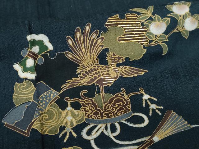 平和屋着物●訪問着　竹屋町刺繍　雪輪吉祥文　金彩　背抜き仕立て　正絹　逸品　未使用　AABF3340nf_5