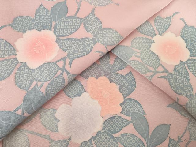 平和屋着物●上質な小紋　枝花文　正絹　逸品　AABF3580ck