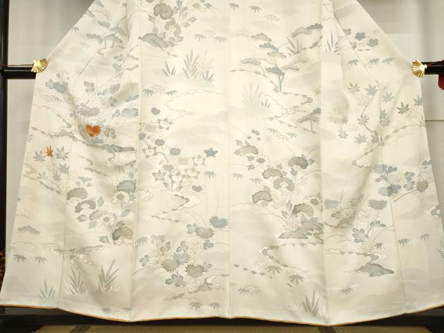 平和屋着物●訪問着　駒刺繍　舞花文　金彩　正絹　逸品　AABF3581ck_2