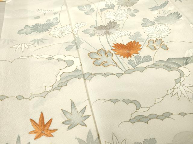 平和屋着物●訪問着　駒刺繍　舞花文　金彩　正絹　逸品　AABF3581ck_3