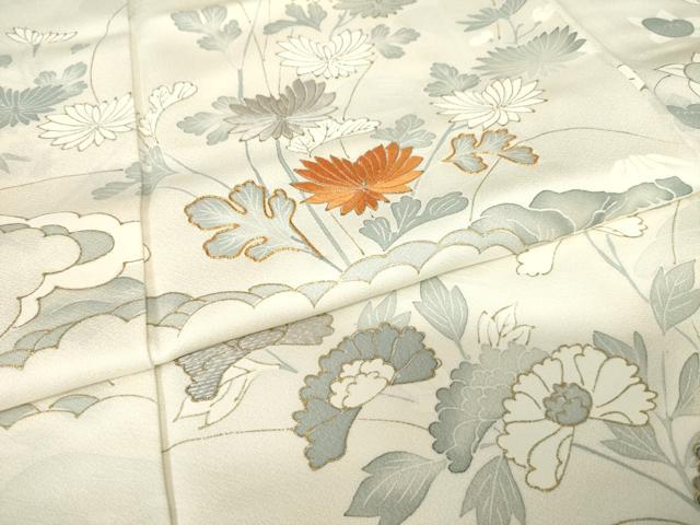 平和屋着物●訪問着　駒刺繍　舞花文　金彩　正絹　逸品　AABF3581ck_4