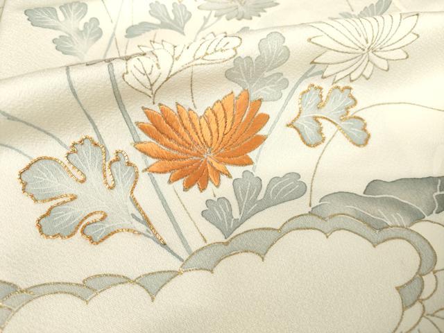 平和屋着物●訪問着　駒刺繍　舞花文　金彩　正絹　逸品　AABF3581ck_5