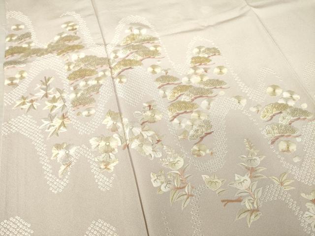 平和屋着物●訪問着　総刺繍　松文　金糸　正絹　逸品　AABF3640ck_3