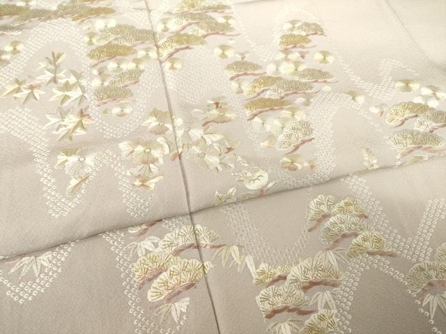 平和屋着物●訪問着　総刺繍　松文　金糸　正絹　逸品　AABF3640ck_4