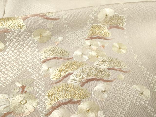 平和屋着物●訪問着　総刺繍　松文　金糸　正絹　逸品　AABF3640ck_5
