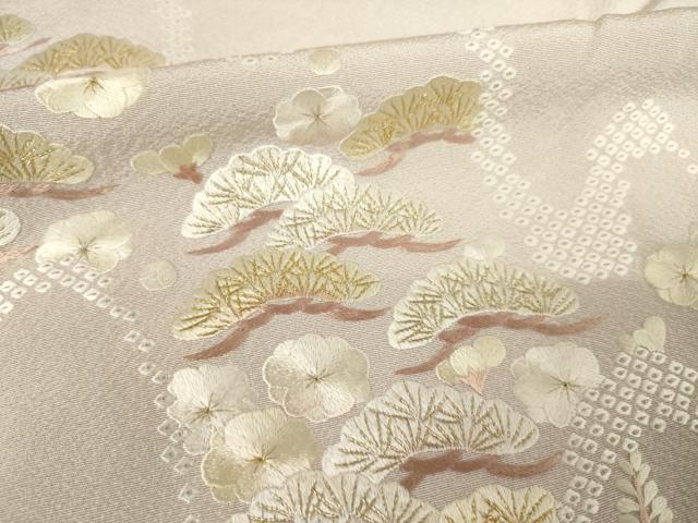 平和屋着物●訪問着　総刺繍　松文　金糸　正絹　逸品　AABF3640ck_6