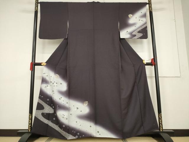 平和屋着物●訪問着　流水花丸文　暈し染め　金彩　正絹　逸品　AABF3995ck 平和屋着物○訪問着 流水花丸文 暈し染め 金彩 正絹 逸品 AABF3995ck
