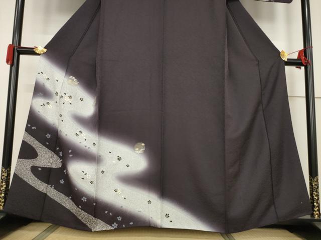 平和屋着物○訪問着 流水花丸文 暈し染め 金彩 正絹 逸品 AABF3995ckの