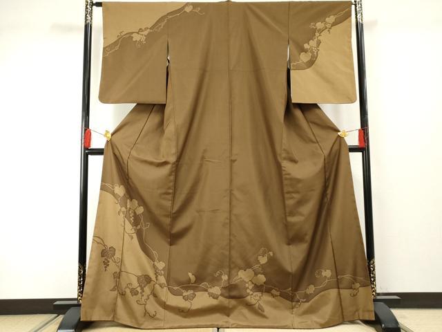 平和屋着物●本場大島紬　染大島　蔦の葉文　訪問着　正絹　逸品　AABF4299cs