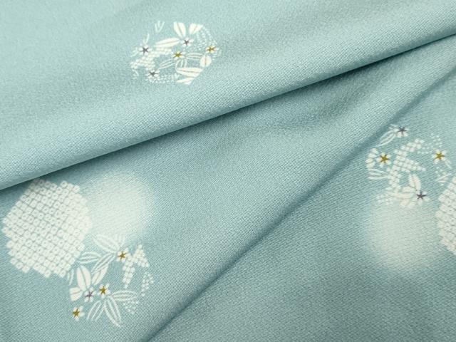 平和屋着物●上質な小紋　ほたる暈し　雪輪花丸文　やまと誂製　正絹　逸品　未使用　AABF4314cs 平和屋着物○上質な小紋 ほたる暈し 雪輪花丸文 やまと誂製 正絹 逸品