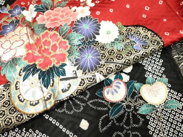 平和屋着物●豪華振袖　駒刺繍　絞り　花車文　金銀彩　正絹　逸品　AABF4317cs 平和屋着物○豪華振袖 駒刺繍 絞り 花車文 金銀彩 正絹 逸品 AABF4317cs