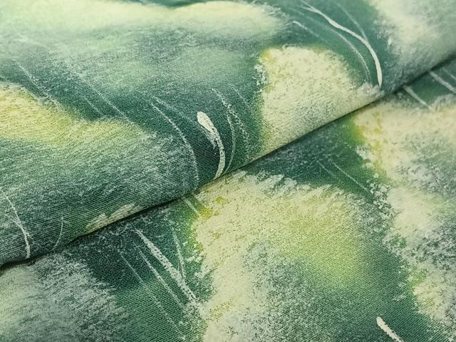 平和屋着物▽訪問着　単衣　手描き　樹林文　暈し染め　正絹　逸品　AABF4408jh_4