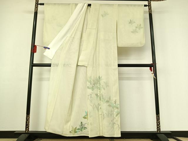 平和屋着物▽訪問着　無双　紗袷　紗×紗　草花文　金彩　正絹　逸品　AABF4426jh_1