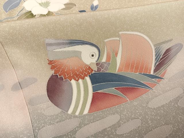 平和屋着物●訪問着　友禅　作家物　枝花文　暈し染め　正絹　逸品　AABF9029ck 平和屋着物○訪問着 友禅 扇面花文 暈し染め 金彩 ますいわ屋扱い 正絹