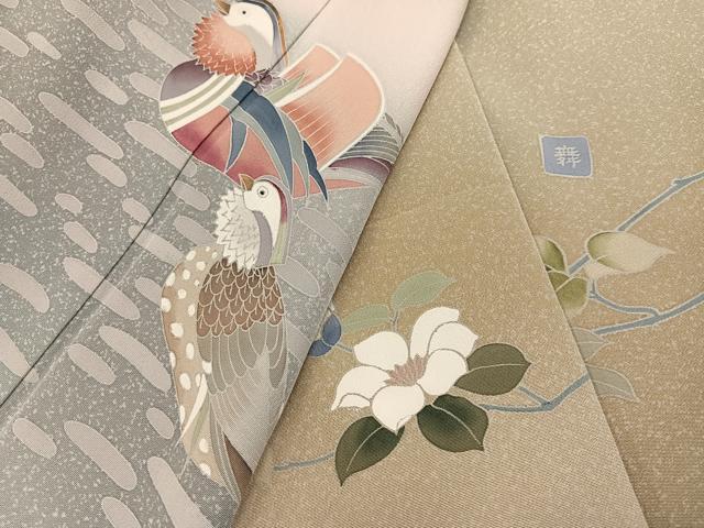 平和屋着物●訪問着　作家物　鴛鴦花文　正絹　逸品　AABF5389ph 平和屋着物□訪問着 流水花車文 暈し染め 金彩 正絹 逸品 AABI4189sx