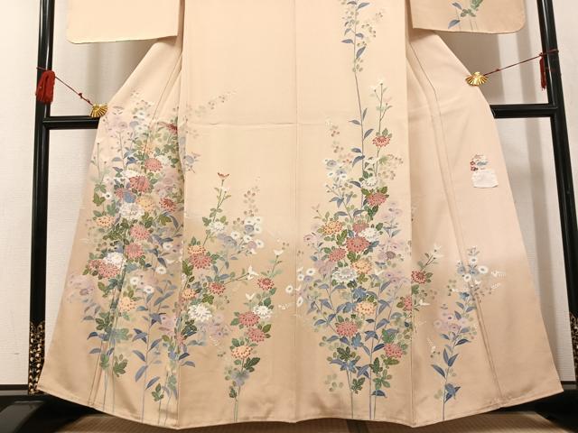 平和屋着物●訪問着　友禅　作家物　枝花文　暈し染め　正絹　逸品　未使用　AABF4443ph_2
