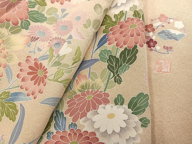 平和屋着物●訪問着　友禅　作家物　枝花文　暈し染め　正絹　逸品　未使用　AABF4443ph_8