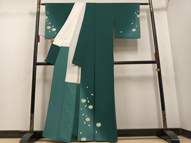 平和屋着物●世界的人形師　辻村寿三郎　ジュサブロー　訪問着　舞桜文　暈し染め　正絹　逸品　AABF4457ph 平和屋着物▽世界的人形師 辻村寿三郎 ジュサブロー 訪問着 単衣 舞桜
