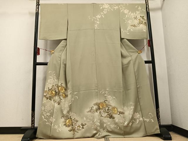 平和屋着物○つけ帯 唐織 菱花文 金糸 正絹 逸品 CABD5956hy