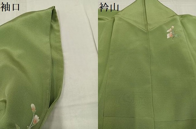 平和屋着物●訪問着　草花文　暈し染め　銀彩　正絹　逸品　AABF4495ph_8