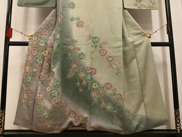 平和屋着物○訪問着 辻が花 絞り 幻彩 暈し染め 銀通し地
