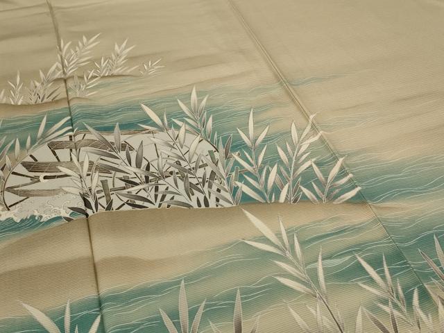 平和屋着物＊夏物　色留袖　絽　風景文　銀彩　洗える着物　AABF5063jd_3