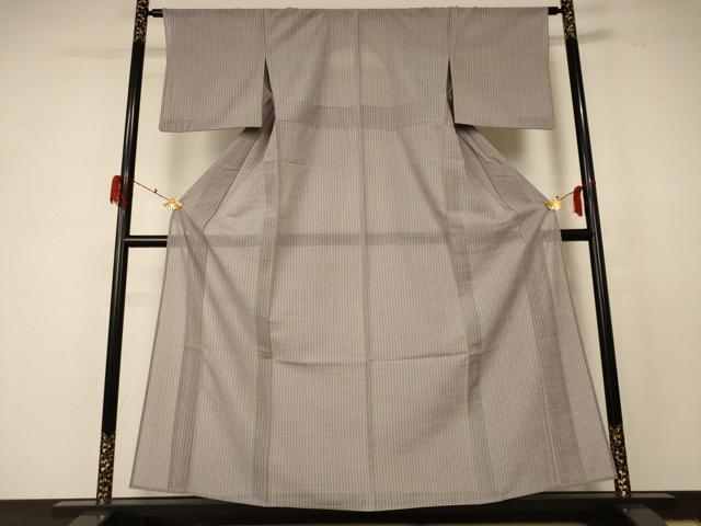 平和屋着物＊夏物　洗える最高級着物　＜英＞はなぶさ謹製　小紋　紗　抽象文様　洗える着物　AABF5075jd_1