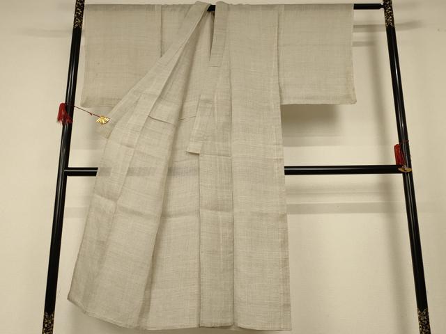 平和屋着物＊夏物　男性　石川県指定無形文化財　能登上布　本麻手織上布　100亀甲　総詰め　麻　逸品　AABF5109jd_2