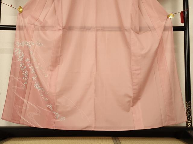 平和屋着物＊夏物　訪問着　絽　流水花文　暈し染め　洗える着物　AABF5116jd_2