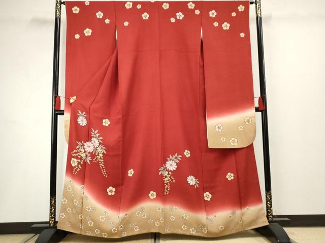 平和屋着物○豪華振袖 舞花文 暈し染め 金彩 正絹 逸品 AABF5128cs