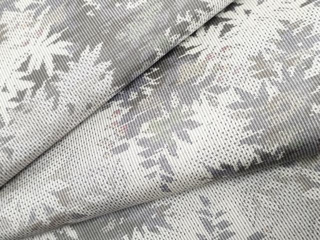 平和屋着物●本場大島紬　白大島　一元7マルキ　総絣　葉尽くし　正絹　逸品　AABF5204cs