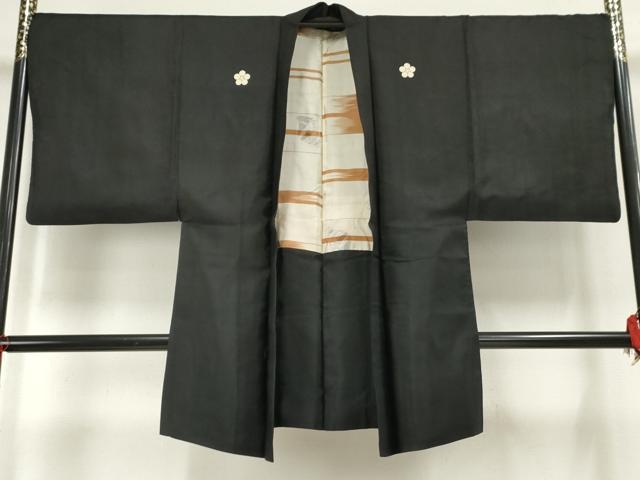 平和屋着物∞男性　羽織　黒紋付　正絹　逸品　AABF5207cs