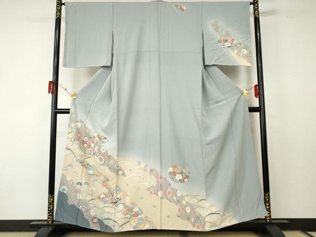 平和屋着物●訪問着　地紙吉祥花文　暈し染め　金彩　正絹　逸品　未使用　AABF5224cs 平和屋着物○訪問着 地紙吉祥花文 暈し染め 金彩 正絹 逸品 未使用