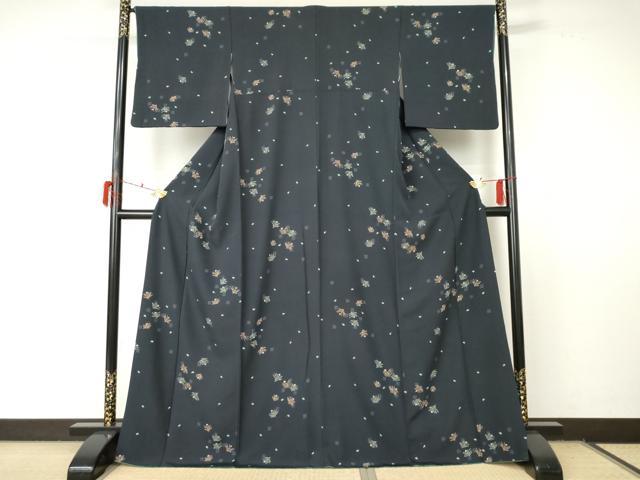 平和屋着物●上質な小紋　手描き　松　正絹　逸品　AABF5264cs_1
