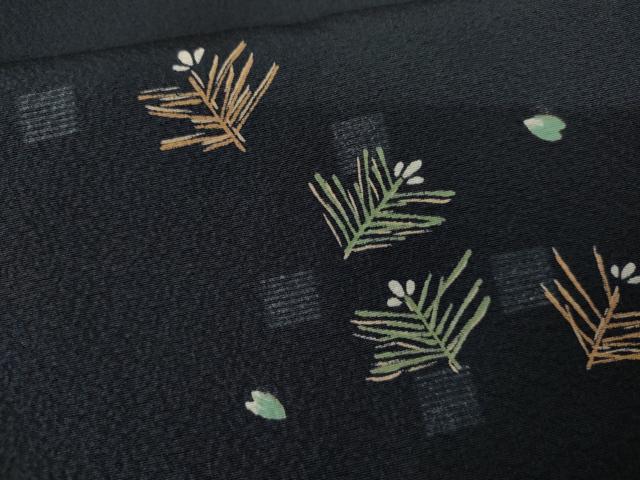 平和屋着物●上質な小紋　手描き　松　正絹　逸品　AABF5264cs_5