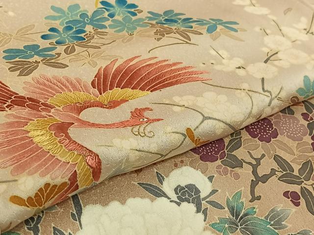 平和屋着物▽訪問着　単衣　花鳥文　金糸　金彩　正絹　逸品　AABF5299jh 平和屋着物▽訪問着 単衣 花鳥文 金糸 金彩 正絹 逸品 AABF5299jhの
