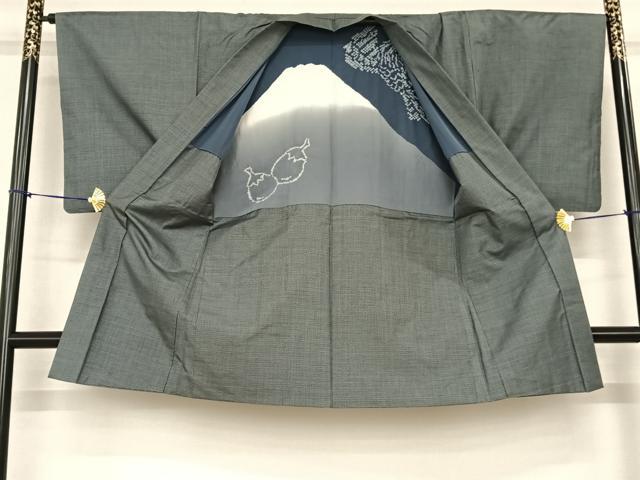 平和屋着物○男性 本場大島紬 アンサンブル 手織 100亀甲 総詰め 柊田