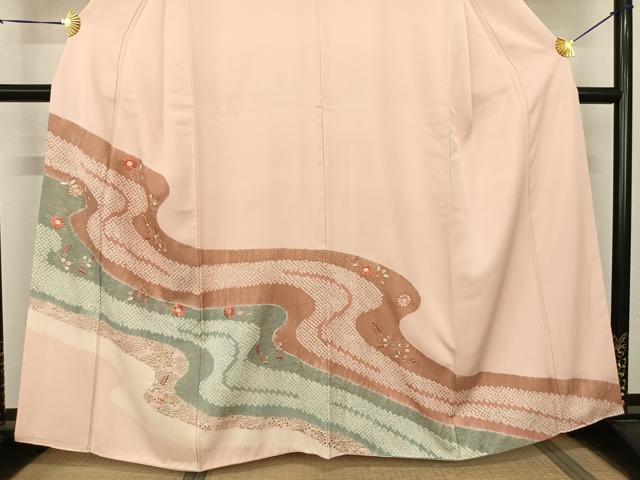 平和屋着物●訪問着　流水草花文　正絹　逸品　AABH8835ck 平和屋着物□訪問着 流水花文 金彩 正絹 逸品 BAAW9231hjの通販 by