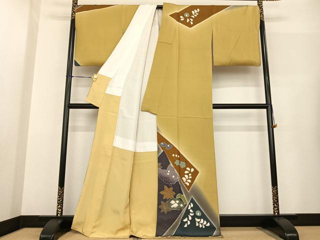 up商品(確認用) 平和屋着物○訪問着 絞り 舞蝶文 暈し染め 金彩 正絹 逸品 AABF5498fy