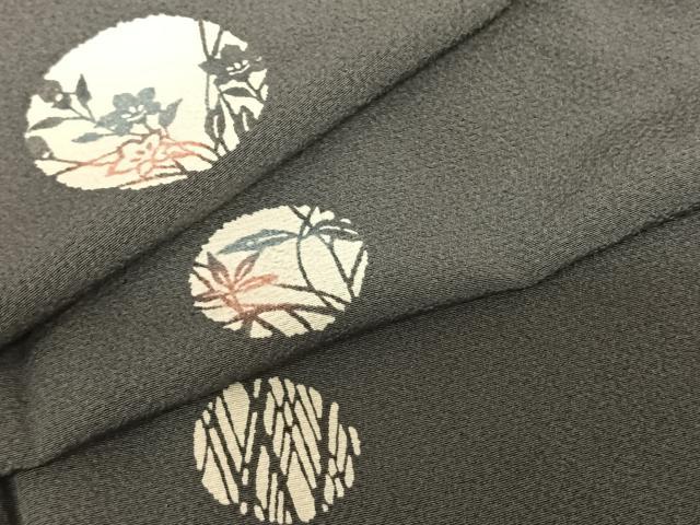 平和屋着物▽上質な小紋　単衣　型染め　花丸文　三越扱い　正絹　逸品　AABF5579fy 平和屋着物▽上質な小紋 単衣 型染め 花丸文 三越扱い 正絹