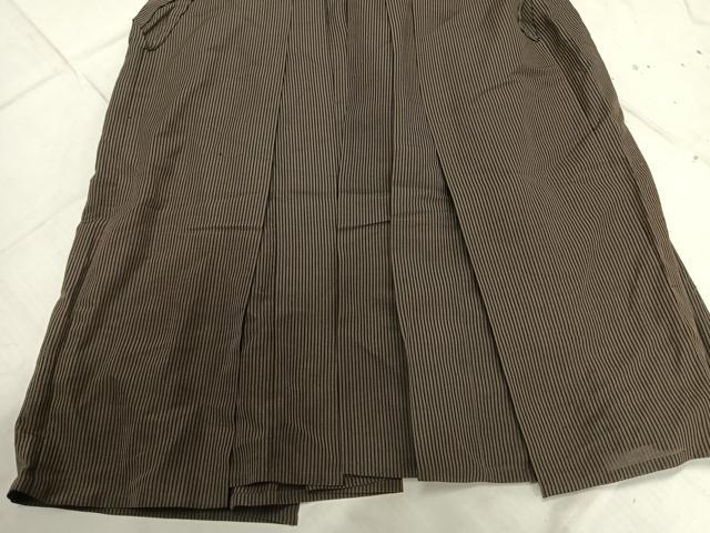 平和屋着物＊夏物 男性 行灯袴 縞 正絹 逸品 AABF5674fy