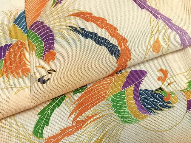 平和屋着物＊夏物　訪問着　絽　飛鳥文　暈し染め　洗える着物　AABF5707fy_4
