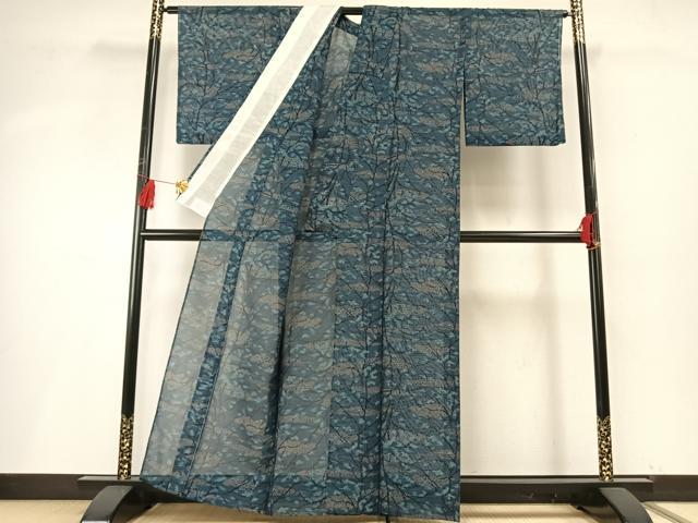 平和屋着物＊夏物　紗紬　枝花文　正絹　逸品　AABF5718fy_2
